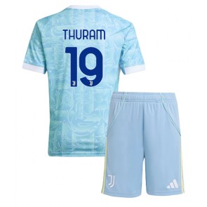 Juventus Khephren Thuram #19 Vieraspaita Lapsille 2025-26 Lyhythihainen (+ shortsit)